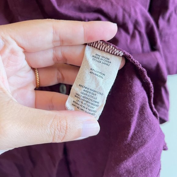 Soft Surroundings Santa Barbara Button Down Tunic Size M Asymmetrical Purple - Picture 3 of 4